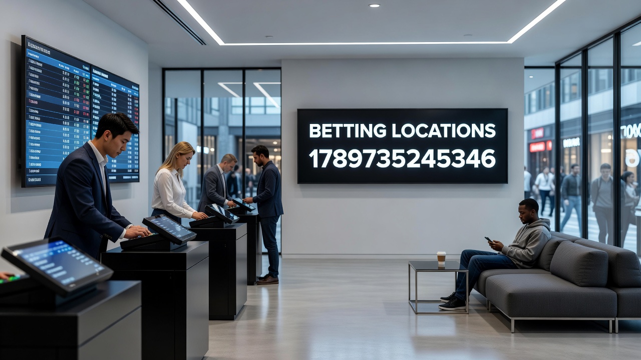 Digital interface showing betting app on mobile device with location verification overlay