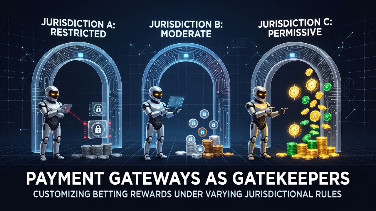 Payment gateway interface showing jurisdictional compliance settings for betting rewards